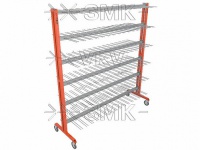 стеллаж для коньков и роликов змк стандарт мобильн, 2-сторонний, на 50 пар