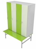 шкаф-скамейка для раздевалок c покрытием hpl glav 10.2.11