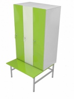 шкаф-скамейка для раздевалок c покрытием hpl glav 10.2.07