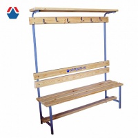 скамейка с вешалкой для раздевалки с верхней полкой (150см) дерево olimpciti oc-01658