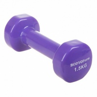 гантель виниловая 1,5 кг body form bf-dv01 (1шт)