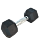 гантель обрезиненная db-301 7 кг, черная